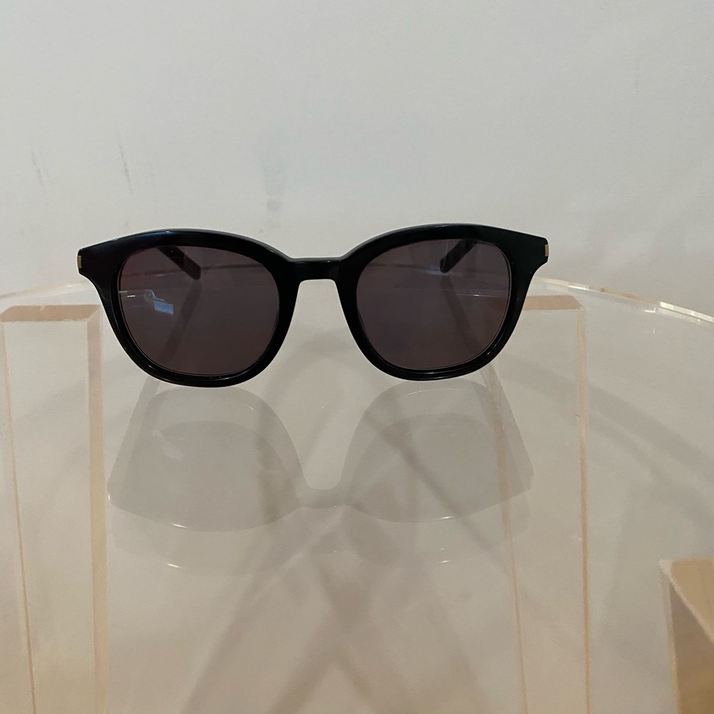 Saint Laurent Classic Sl 28 Sunglasses 100% Black Acetate, Metal Corners